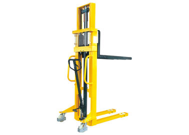 Operación cómoda del palo de la plataforma del apilador del color amarillo de acero manual fuerte el C